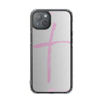 Stylish Magnetic Phone Case, Clear Impact Phone Cover, Pink Cross Design, Smartphone Accessory, Gift for Teens, Christian Phone Case