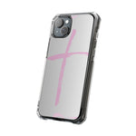 Stylish Magnetic Phone Case, Clear Impact Phone Cover, Pink Cross Design, Smartphone Accessory, Gift for Teens, Christian Phone Case