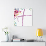 Floral Cross Wall Art – Christian Canvas, Religious Home and Church Decor