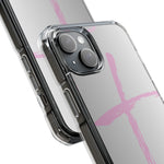 Stylish Magnetic Phone Case, Clear Impact Phone Cover, Pink Cross Design, Smartphone Accessory, Gift for Teens, Christian Phone Case