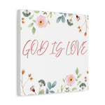 God Is Love Canvas – Inspirational Floral Wall Art Decor