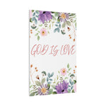 God Is Love Canvas – Inspirational Floral Wall Art Decor