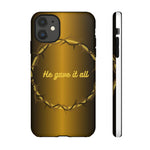 Gold Crown Phone Case - Inspirational Phone Cover, Tough Cases, Gifts for Christians, Spiritual Decor, Meaningful Accessories
