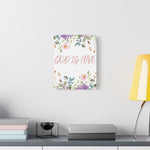 God Is Love Canvas – Inspirational Floral Wall Art Decor