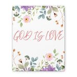 God Is Love Canvas – Inspirational Floral Wall Art Decor