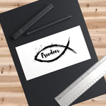Freedom Ichthys Bumper Sticker — Christian Fish Symbol Car Decal
