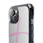 Stylish Magnetic Phone Case, Clear Impact Phone Cover, Pink Cross Design, Smartphone Accessory, Gift for Teens, Christian Phone Case