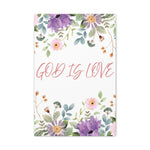 God Is Love Canvas – Inspirational Floral Wall Art Decor