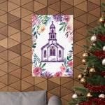 Floral Church Art Print – Inspirational Religious Wall Decor Poster