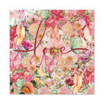 Floral Love Canvas Art, Wall Decor, Home Decoration, Gift for Her, Spring Decor, Wedding Gift