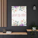 God Is Love Canvas – Inspirational Floral Wall Art Decor