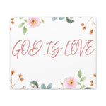 God Is Love Canvas – Inspirational Floral Wall Art Decor