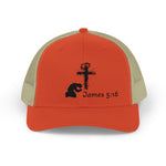 Faith-Inspired Snapback Trucker Cap with Cross Design, Adjustable Baseball Hat, Christian Gift, Outdoor Wear, Casual Style