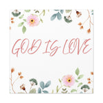 God Is Love Canvas – Inspirational Floral Wall Art Decor