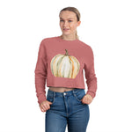 Women's Cropped Sweatshirt with Pumpkin Design, Cozy Fall Fashion, Trendy Autumn Apparel, Gift for Her, Christian Faith Sweatshirt