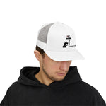 Faith-Inspired Snapback Trucker Cap with Cross Design, Adjustable Baseball Hat, Christian Gift, Outdoor Wear, Casual Style
