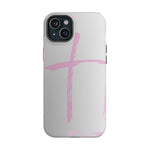 Pink Cross Impact-Resistant Phone Case | Durable Christian Phone Cover, Faith-Inspired Tech Gift, Stylish Protection, Spiritual Accessory