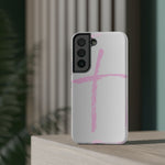 Pink Cross Impact-Resistant Phone Case | Durable Christian Phone Cover, Faith-Inspired Tech Gift, Stylish Protection, Spiritual Accessory