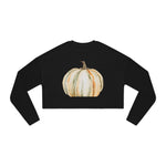 Women's Cropped Sweatshirt with Pumpkin Design, Cozy Fall Fashion, Trendy Autumn Apparel, Gift for Her, Christian Faith Sweatshirt