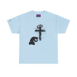 Praying Figure Unisex Heavy Cotton Tee - Faith-Based Shirt, Christian Apparel, Inspirational Gift, Spiritual Clothing, Casual Wear