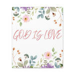 God Is Love Canvas – Inspirational Floral Wall Art Decor
