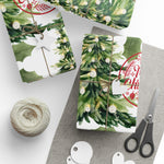 Christmas Wrapping Paper with Holly and Pine Trees, Holiday Gift Wrap, Festive Wrapping Paper for Gifts, Pretty Christmas Design, [...]