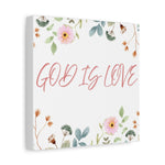 God Is Love Canvas – Inspirational Floral Wall Art Decor