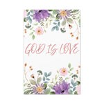 God Is Love Canvas – Inspirational Floral Wall Art Decor