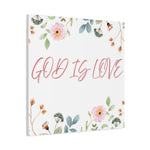 God Is Love Canvas – Inspirational Floral Wall Art Decor