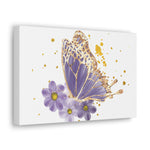 Butterfly Canvas Art Print, Floral Wall Decor, Nature Lover's Gift, Home Aesthetic, Spring Decor, Boho Interior Accent