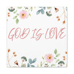 God Is Love Canvas – Inspirational Floral Wall Art Decor