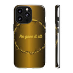 Gold Crown Phone Case - Inspirational Phone Cover, Tough Cases, Gifts for Christians, Spiritual Decor, Meaningful Accessories