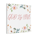 God Is Love Canvas – Inspirational Floral Wall Art Decor