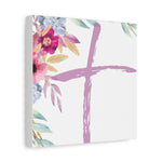 Floral Cross Wall Art – Christian Canvas, Religious Home and Church Decor