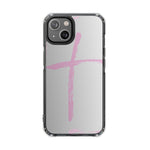 Stylish Magnetic Phone Case, Clear Impact Phone Cover, Pink Cross Design, Smartphone Accessory, Gift for Teens, Christian Phone Case