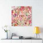 Floral Love Canvas Art, Wall Decor, Home Decoration, Gift for Her, Spring Decor, Wedding Gift