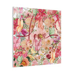 Floral Love Canvas Art, Wall Decor, Home Decoration, Gift for Her, Spring Decor, Wedding Gift