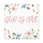 God Is Love Canvas – Inspirational Floral Wall Art Decor