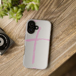 Pink Cross Impact-Resistant Phone Case | Durable Christian Phone Cover, Faith-Inspired Tech Gift, Stylish Protection, Spiritual Accessory