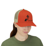 Faith-Inspired Snapback Trucker Cap with Cross Design, Adjustable Baseball Hat, Christian Gift, Outdoor Wear, Casual Style