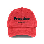 Embroidered Cap - Freedom Galatians 5:1 Vintage